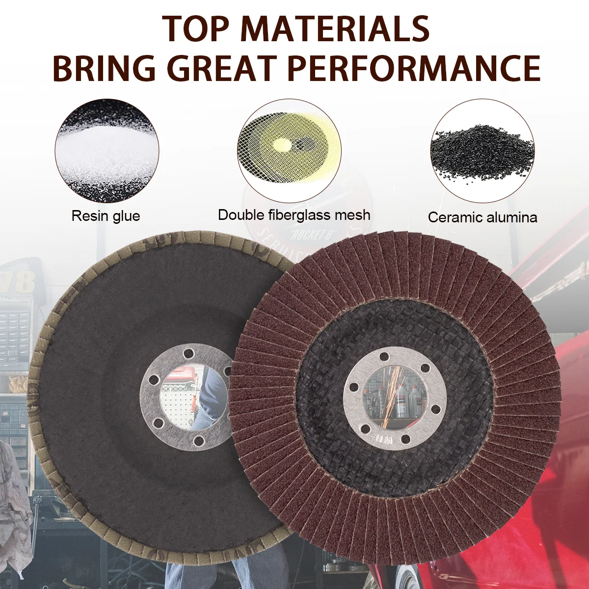 50pcs/set FLAP GRINDING SANDING DISCS 115mm 4.5" 40 60 80 120 GRIT ANGLE WHEEL