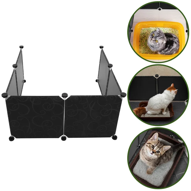 1 Set Cat Litter Box Enclosure Privacy Protector Durable Pp Material Anti-Splashing Easy Potty Training Gift For Pet Owners 6