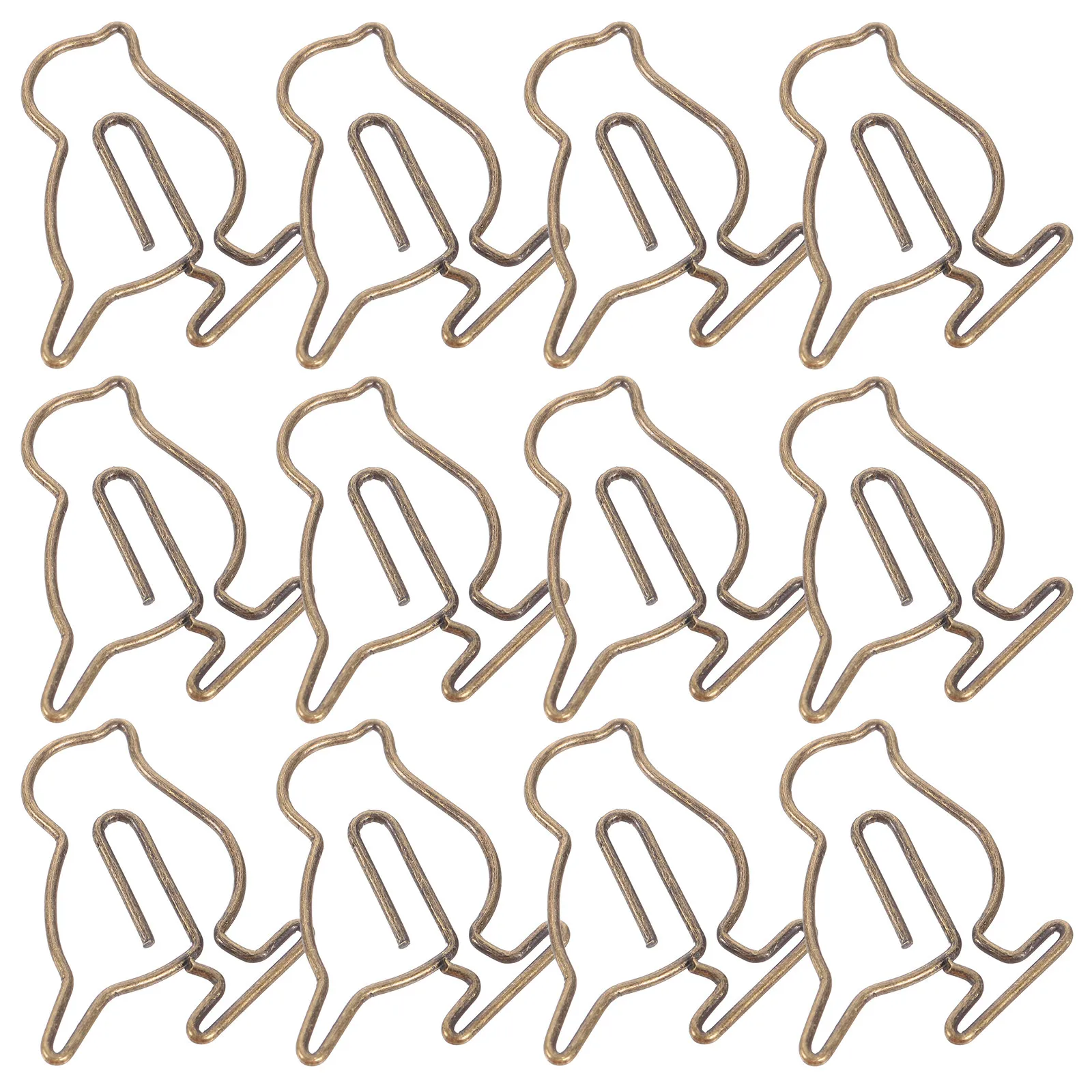 20Pcs 금속 종이 클립 사무실 문서 메모를위한 창조적 인 새 모양 클립 작은 귀여운 종이 클립 금속 종이 클립