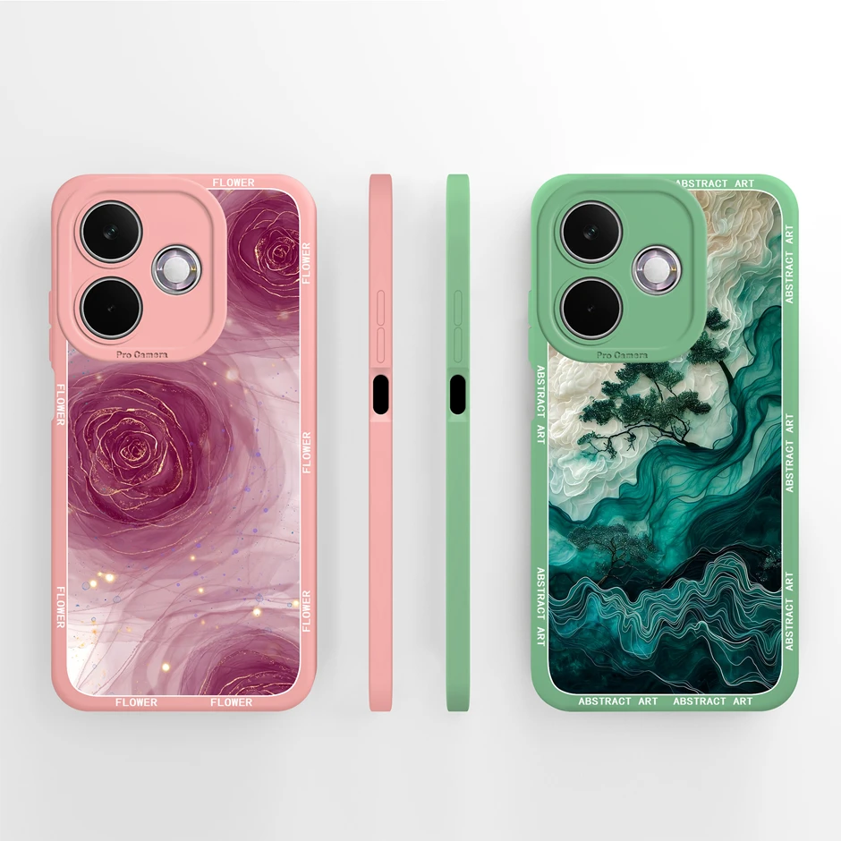Artistic Oil Painting Flower Silicone Soft Protective Phone Case