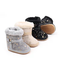 Winter Snow Baby Boots Newborn Warm Booties Dot Print Thick Soft Sole Non-Slip Fuzzy Toddler Boy Girl Shoes First Walkers 6