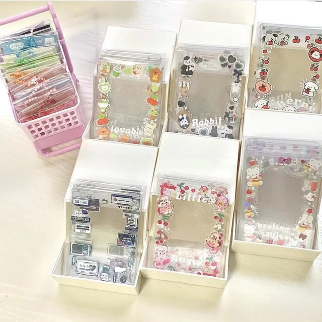 MINKYS Kawaii INS White 3 inch Kpop Photocard Storage Box Photo Card  Organizer School Korean Stationery - AliExpress