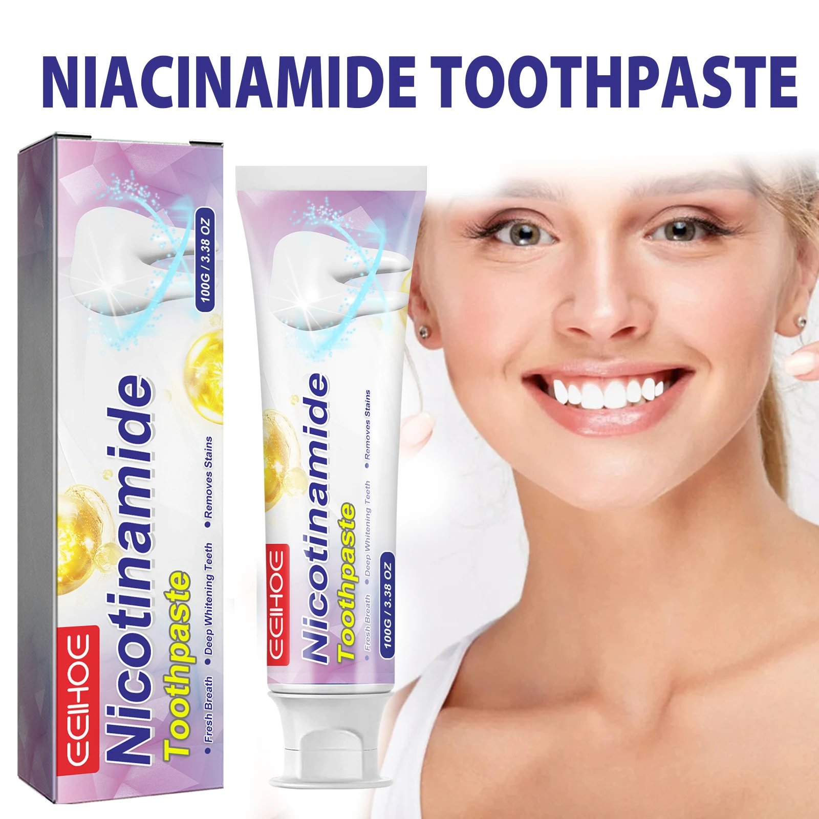 Eelhoe Nicotinamide Toothpaste Removes Tooth Stains Tartar Dazzler Toothpaste Freshens Breath Clean Mouth Brightening Toothpaste