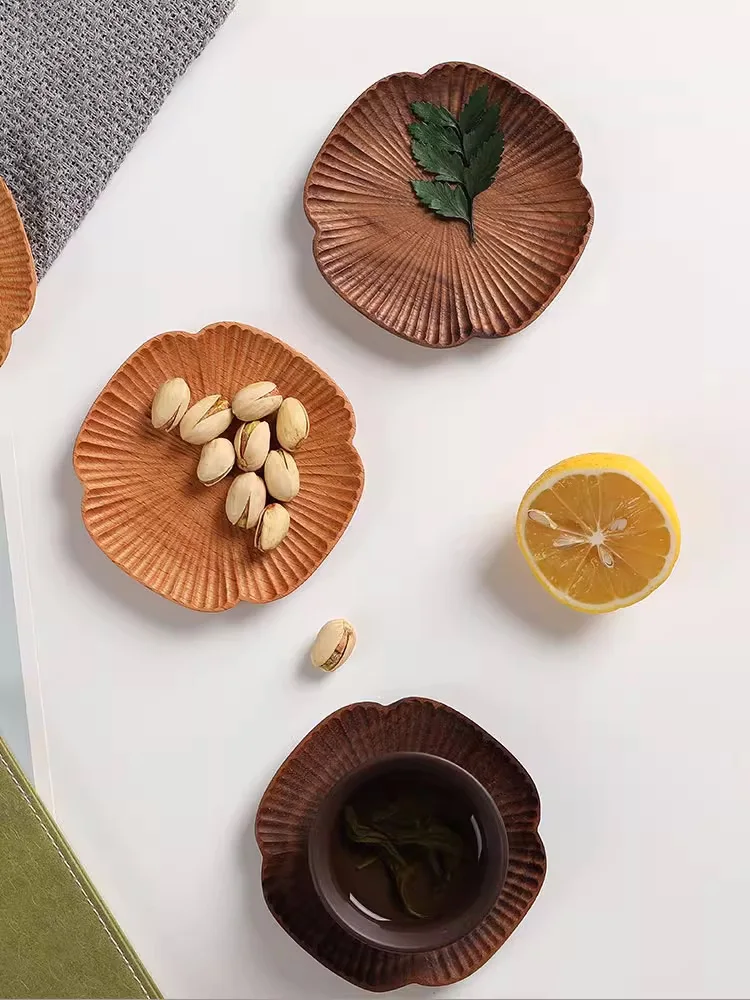 

2pcs Japan Style Walnut Solid Wood Coaster Waterproof Insulation Placemat Tea Cup Pad Anti-scald Heat Insulation Tea Coaster