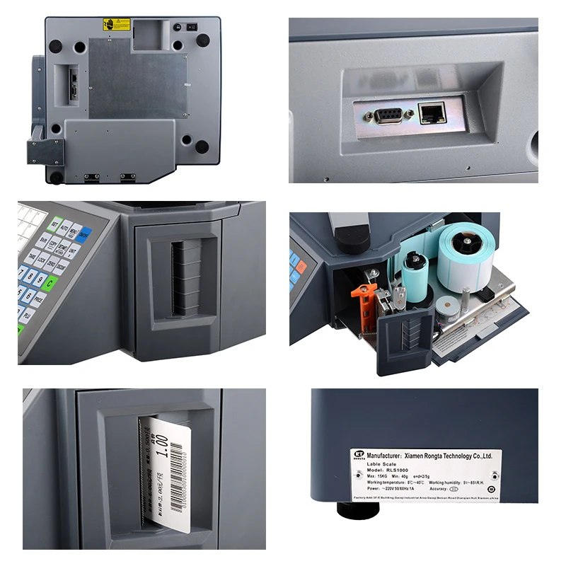 롱타 RLS1000 2라인 LCD 디스플레이 전자식 슈퍼마켓 계량 저울 라벨 프린팅 OEM/ODM 맞춤 제작 가능 1g 정확도 10000