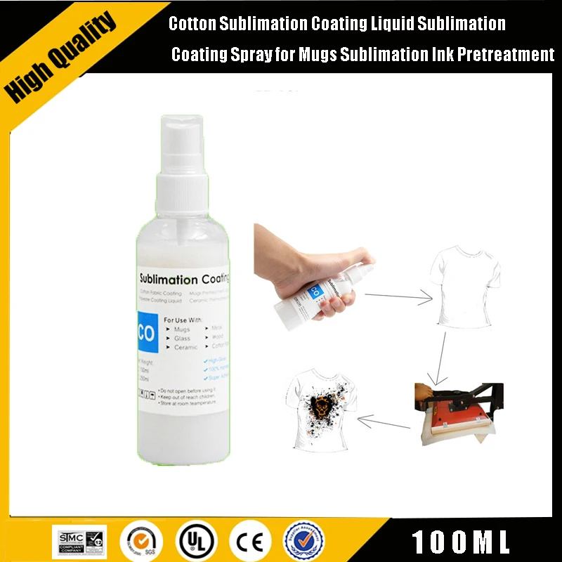 

Einkshop 100ml Cotton Sublimation Coating Liquid Sublimation Coating Spray for Mugs Sublimation Ink Pretreatment Spray Heat Tran