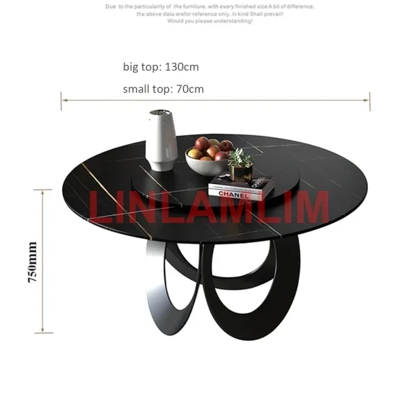 MANBAS Dining Room Furniture, Sintered Stone Table Set Featuring 6 Leather Chairs and Stainless Steel Design / Kitchen Furniture