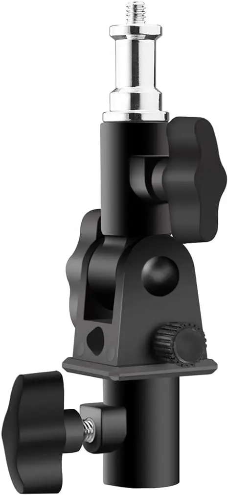 UShape Camera Flash 180&deg;Swivel Mount Bracket with Standard 1/4 to 3/8 inch Metal Male Screw Spigot Stud for softbox studio light