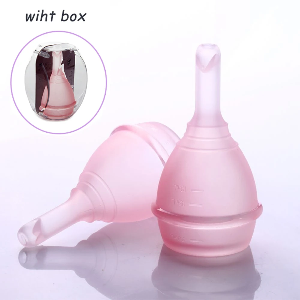 

Medical Silicone Menstrual Cup With Drain Valves Menstrual Collector Super Soft Feminine Hygiene Period Cup Anti-side Leakage