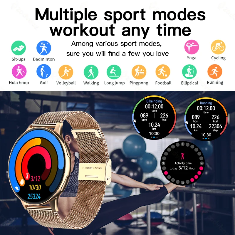 Relógio Inteligente Redondo Smartver Bluetooth Chamadas Relógios para Mulheres dos Homens Pulseira de Fitness Relógio Personalizado Face Mais Caixa Presente Novo - Image 6