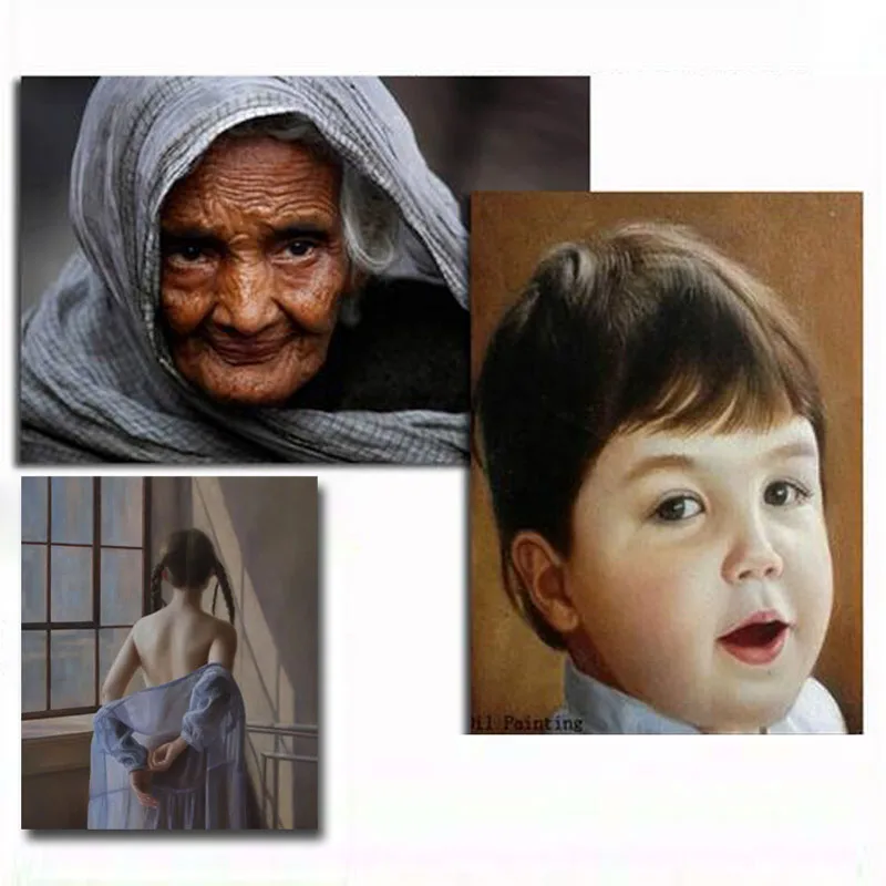 Dipinti a olio dipinti a mano su tela, pittura personalizzata, ritratto personalizzato a olio da foto, decorazioni murali per soggiorno. - immagine 2