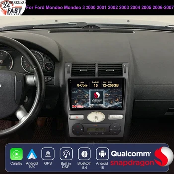 Android 15 Per Ford Mondeo Mondeo 3 2000 2001 2002 2003 2004 2005 2006-2007 BT Navigazione DVD Autoradio 4G LTE Unità principale DSP GPS