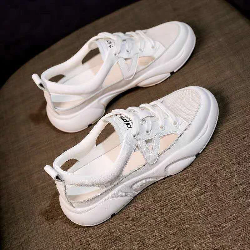 2022 New Summer White Shoes Women's All-Match Internet Celebrity Leisure Pump Sports Sandals Summer Flat Tide Women Sandals