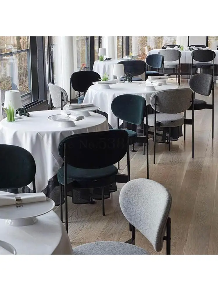 Nordic Metal Dining Chair Home Modern Simple Back Chair Leisure Creative Fashion Cafe Restaurant Hotel Chair
