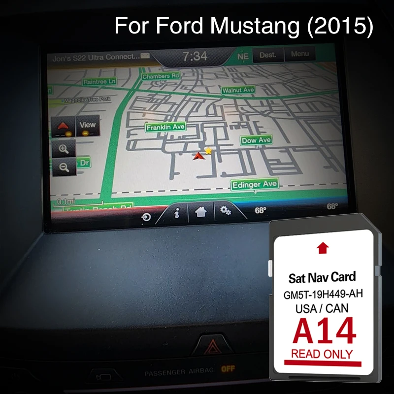 

A14 Use For Ford Mustang 2015 Cover USA CAN MEX SD Navigation GPS 32GB Memory Card