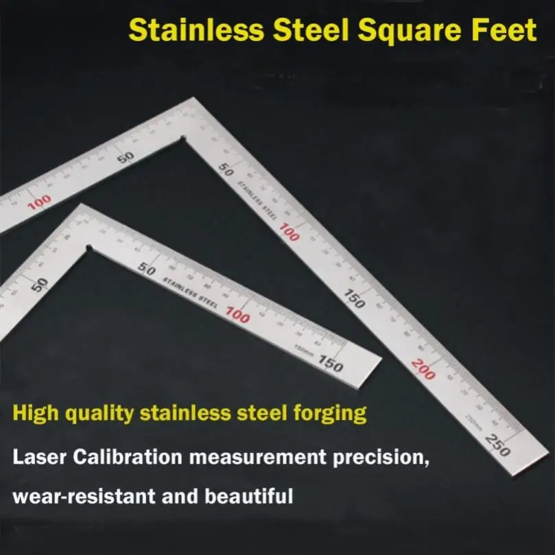 Stainless Steel Right Angle Ruler - 300mm X 150mm Framing Square For Carpentry