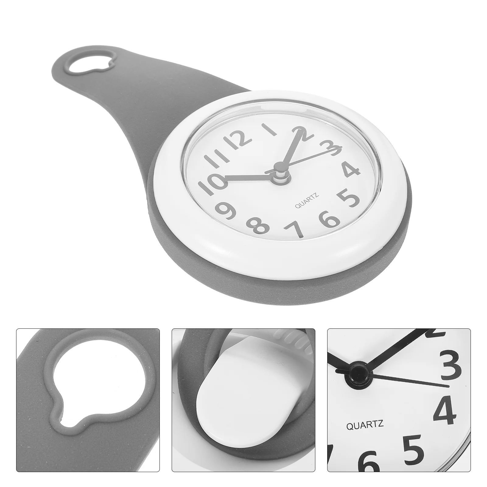 

Bathroom Suction Cup Wall Clock Shower Alarm Waterproof Towel Rail with Hanging Hole for Silent Sucker Digital Timer