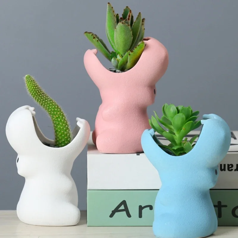 3D Animal Flowerpot Pen Holder UV Crystal Epoxy Mold Elephant Cement Plaster Clay Resin Silicone Mould DIY Crafts Casting Mold