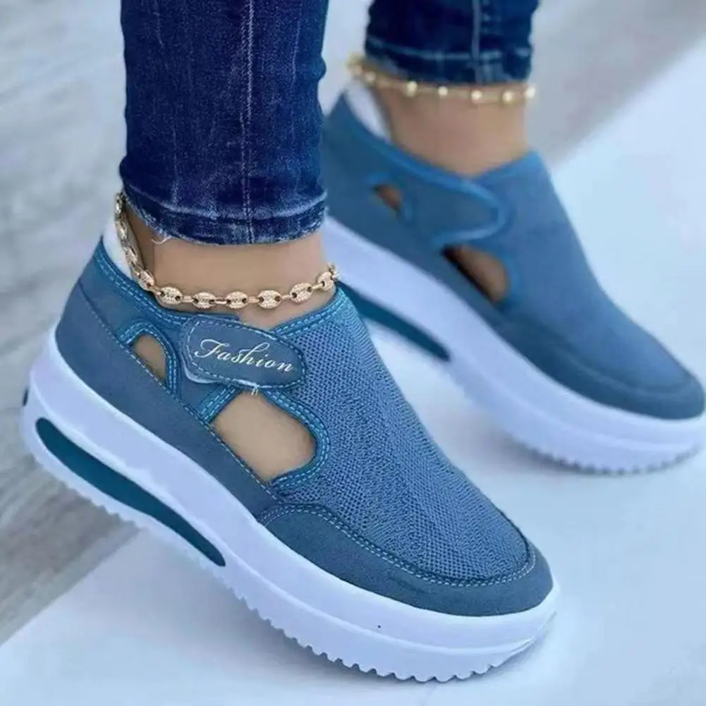 1 Pair Wearable Platform Shoes Heightened Comfortable Wedge Sandals Ladies Casual Flat Summer Sandals
