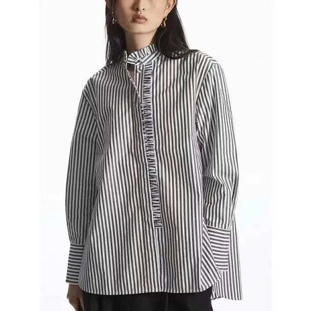 blusa-informal-con-cuello-con-volantes-para-mujer-camisa-y-top-de-manga-larga-con-rayas-blancas-o-versatiles-para-primavera-2023