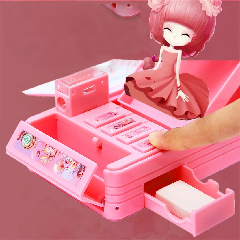 Pencil case Estojo Escolar password pen case Unicorn Kawaii Pencilcases multifunctional pencil box Korean school stationery