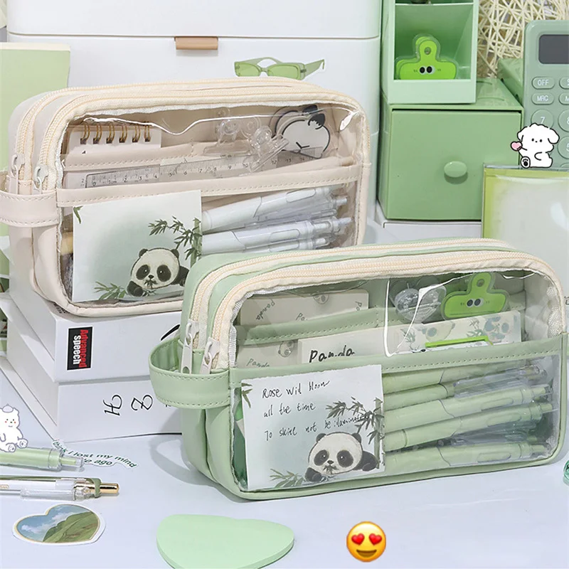 Astuccio Portapenne Grande Capacità Verde Con Cerniera: Organizzatore Da Scrivania Pieghevole Per Scuola Ufficio E Viaggio