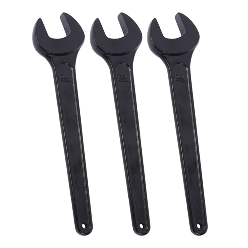 1Pcs303234mmSingleOpenEndWrenchHeavyDutyBlackSpanner
