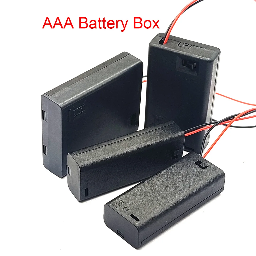 Portabatterie Aaa Custodia Per Batteria Aaa Con Cavi Con Coperchio Interruttore On/Off 2 3 4 Slot Aaa Contenitore Per Batteria Standard Drop Shipping