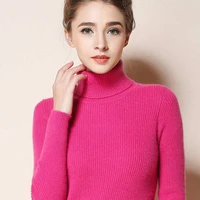 2026 Simple Women Turtleneck Sweater Winter Fashion Pullover Elastic Knit Ladies Jumper Casual Solid Black Female Basic Tops - Image 5