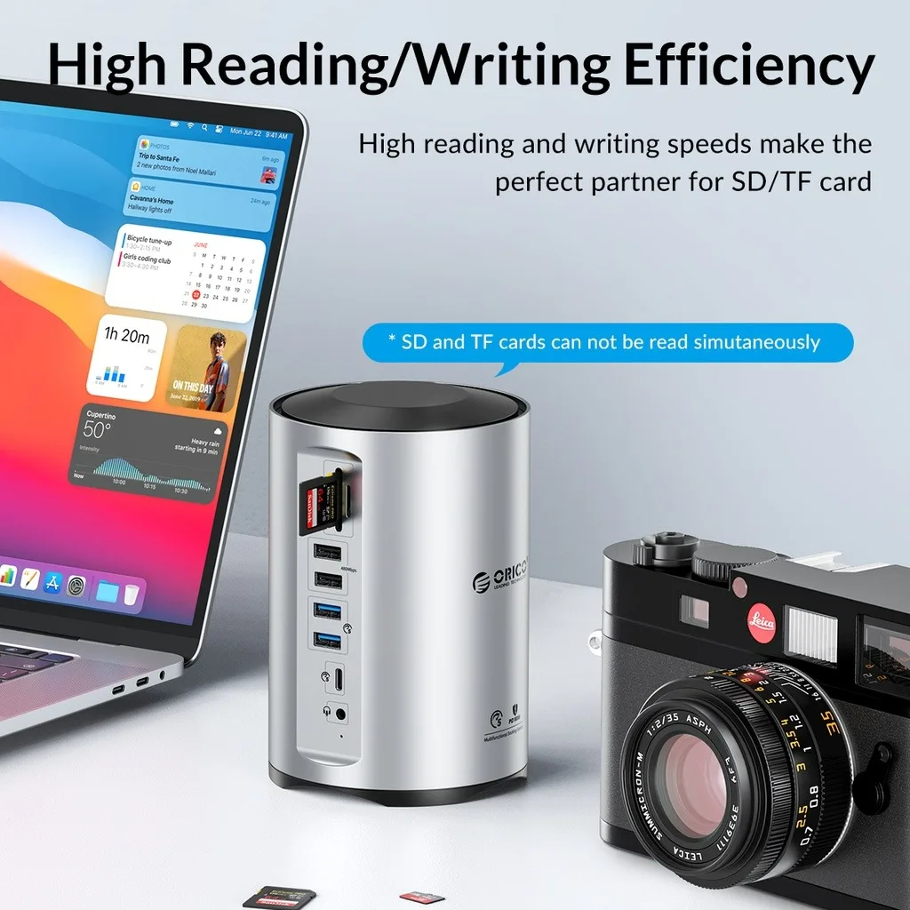 ORICO 15-in-1 게임 베이스 USB 허브 PD100W 전원 공급 장치(4K 60HZ 어댑터 포함) 도킹 스테이션 충전기 데스크 스플리터 Rj45 이더넷 확장기