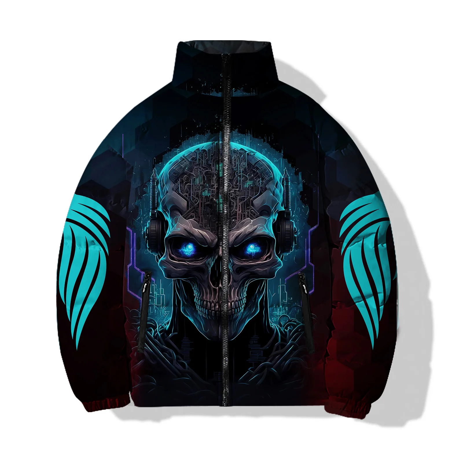 thumbnail image 1 of Nuevos abrigos de plumas con estampado 3D de calaveras, productos sin impuestos, chaquetas modernas con relleno y calidez para hombre, abrigo de invierno para hombre con esqueleto, Cool Bone, 1 of 4