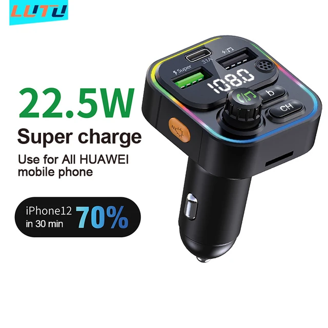  LENCENT FM Transmitter in-Car Adapter,Type-C PD 20W+ QC3.0 Fast  USB Charger, Wireless Bluetooth 5.0 Radio Car Kit,Hands Free Calling, Mp3  Player Receiver Hi Fi Bass Support U Disk : Electronics