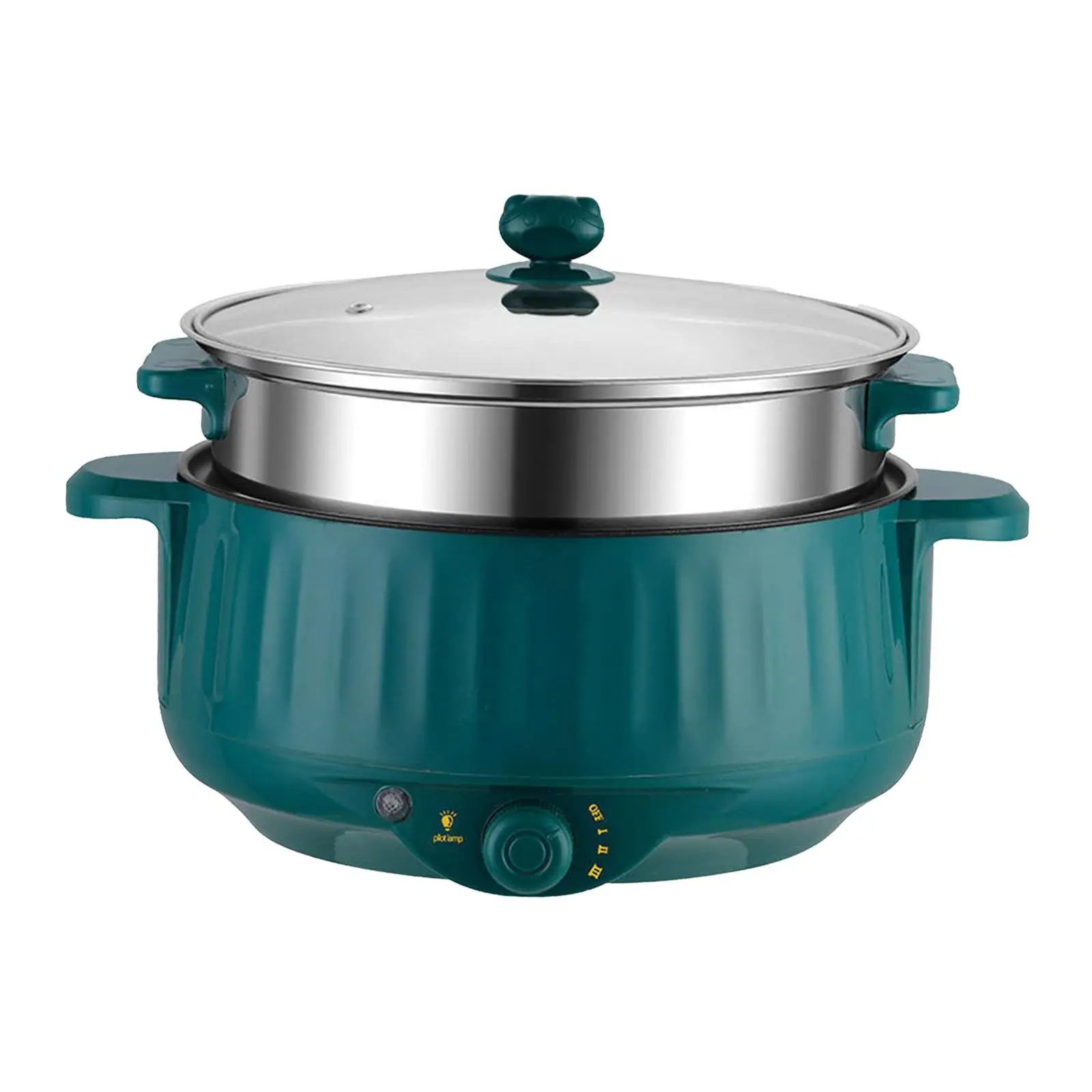 Electric Cooking Pot Nonstick 1.7L Stainless Steel Multifunctional 3 Gear Electric Skillet for Noodles Ramen Porridge Eggs 3