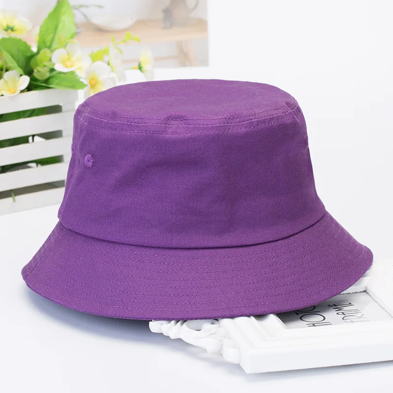 Mulit-colors plain cotton fisherman hats Outdoor women's sun protection cycling hats Men fishing hiking Buckets hat