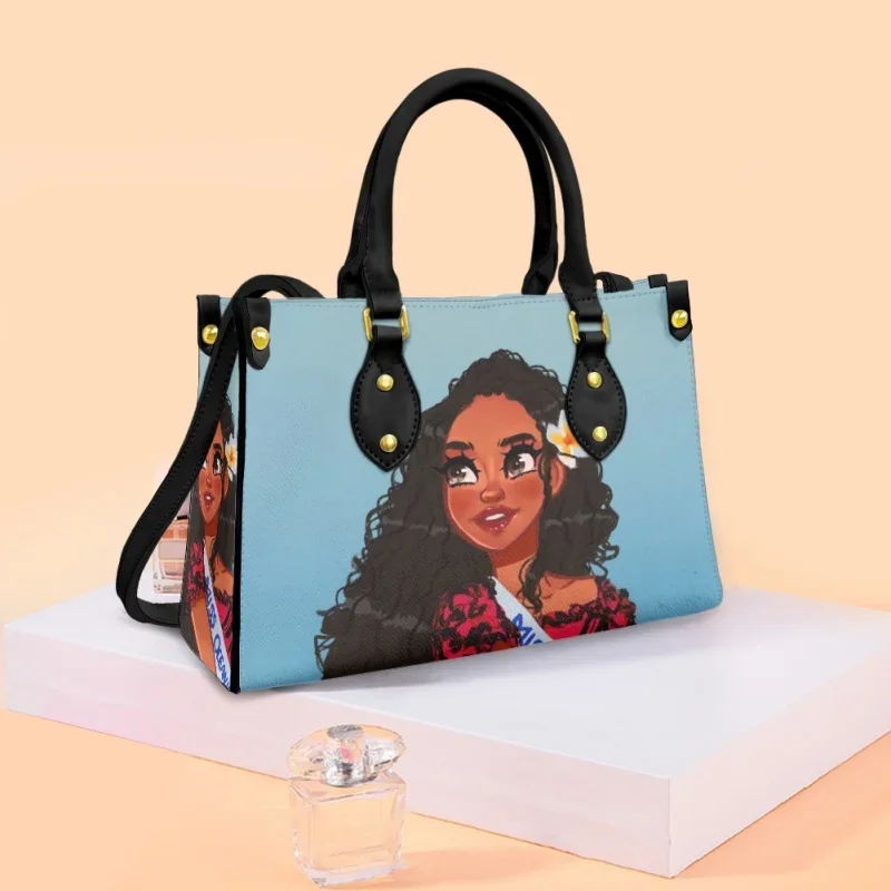 Black Art African American Girl On Demand Women Leather Handbags For Girls Ladies Crossbody Bag Wholesale Dropshipping Hot Sales