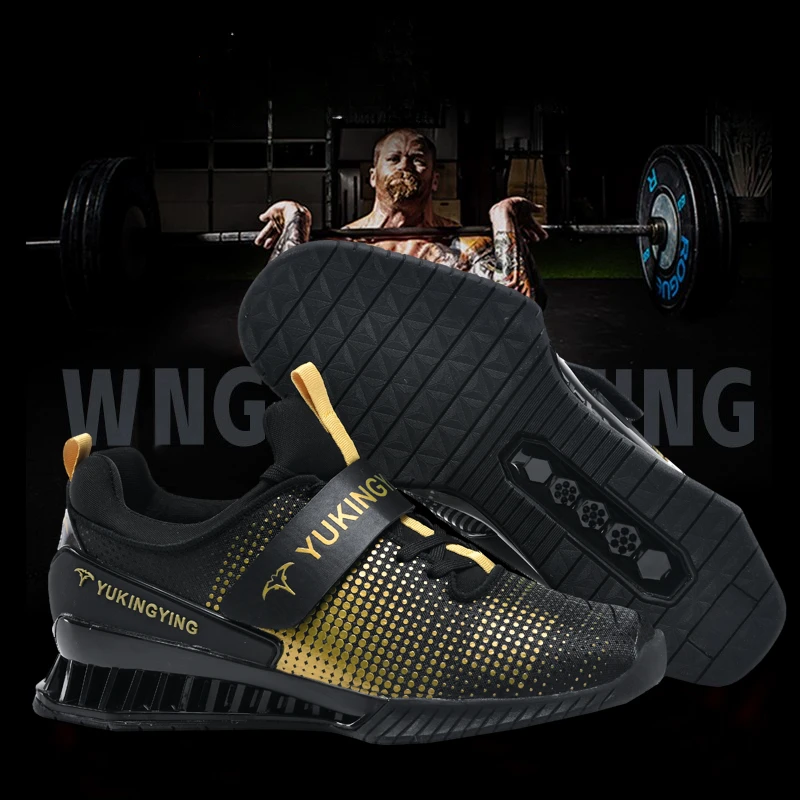 

High Quality Men's Weightlifting Shoes Indoor Fitness Training Shoes Anti Slip Deep Squat Hard Pull Weightlifting Shoes