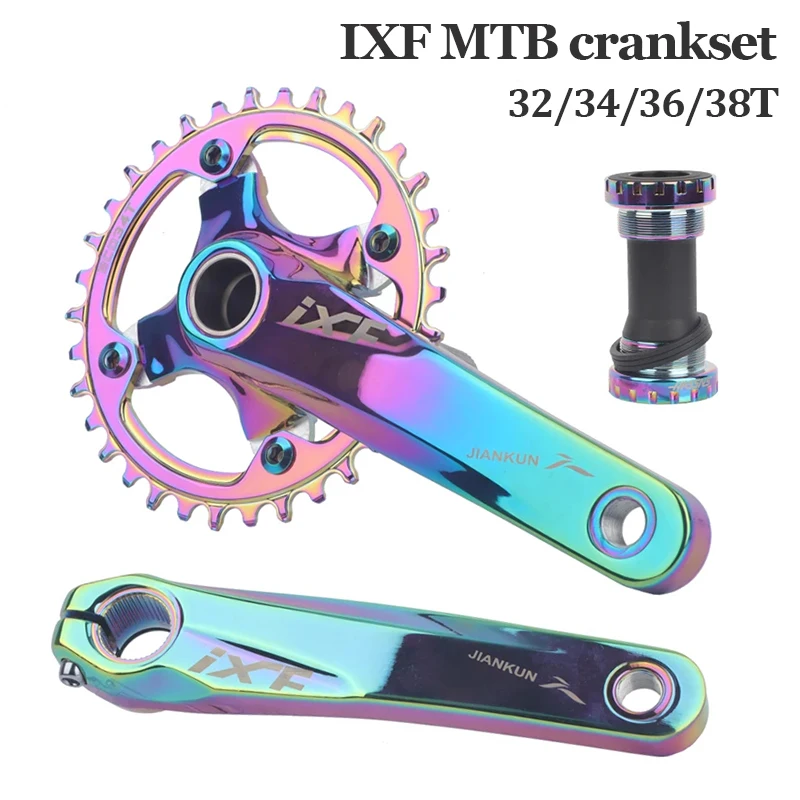 

IXF MTB Crankset Gradient 2 Crowns Hollowtech 104BCD 170mm Integrated Mountain Bike 32/34/36/38T Chainring Connecting Rods