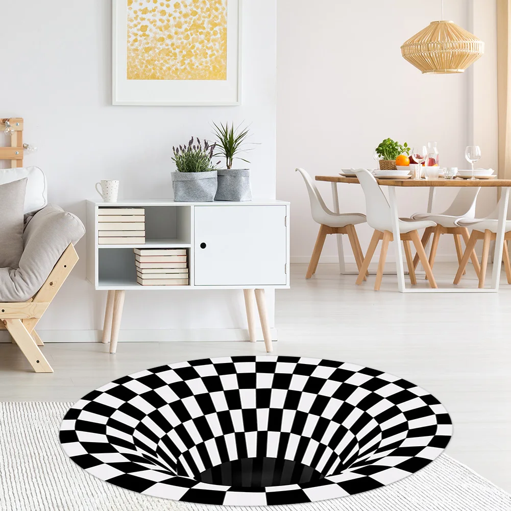 Round Rug Door Mat Small Bedroom Decor Visual Fantasy Floor Mat Non