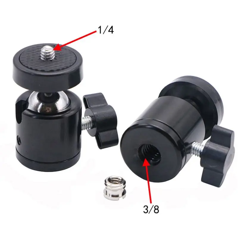 Universal Small Tripod Ball Head Ball With 1/4 "3/8" Adapter For DSLR Digital Camera Portable Flexible Camera Tripod Adapters