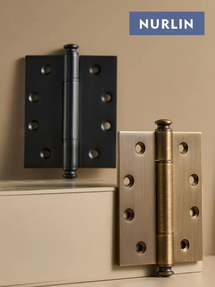Nurlin Solid Brass Door Gate Hinges Matte Brass Antique Black Single Piece Price