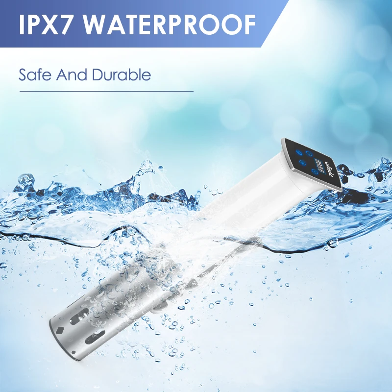 Wancle 1100W Vacuum Sous Vide Cooker IPX7 Waterproof Immersion Circulator Slow Cooker Machine With LED Digital Accurate Control 4