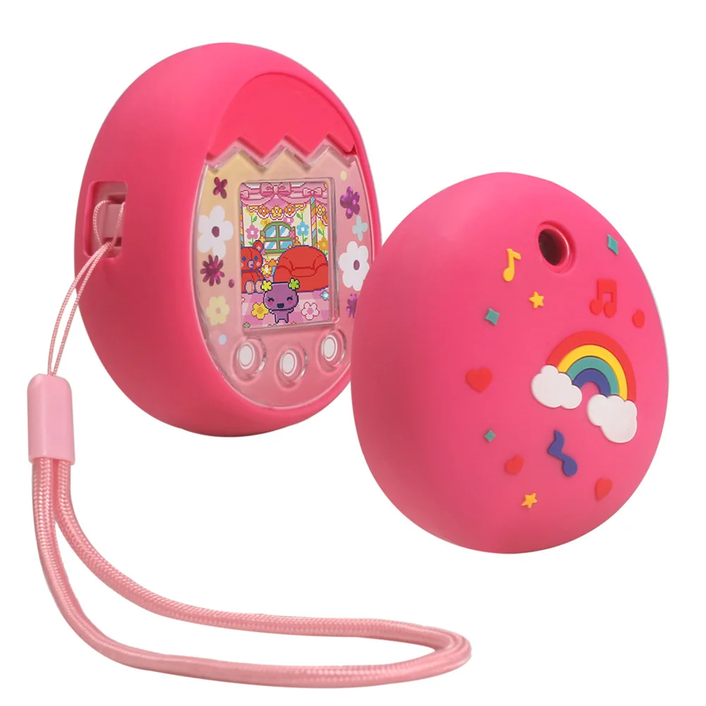 Silicone Case With Finger Lanyard for Tamagotchi Pix Birthday Gifts For Kids Electronic Pet Machine Protector Waterproof Cover