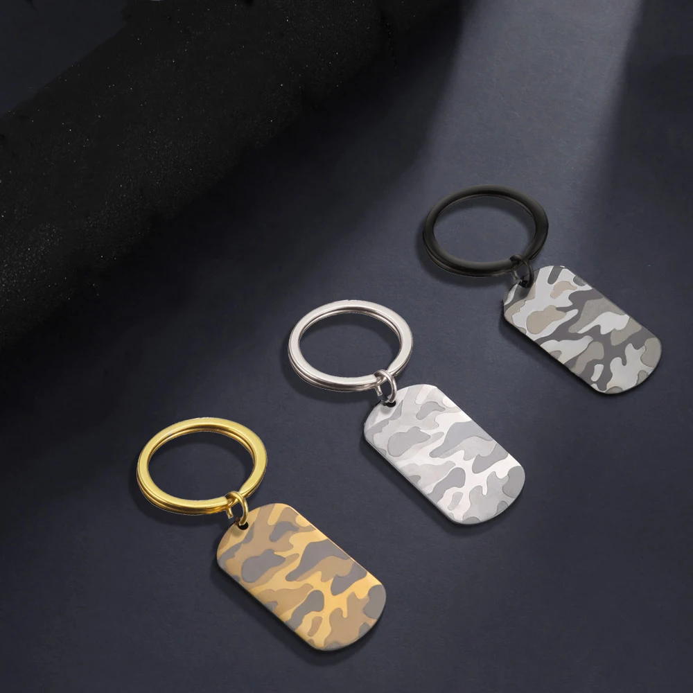 Camouflage Military Dog Tag Necklace - Stainless Steel Hip Hop Jewelry for Men