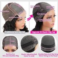 Wear And Go perruques sans colle cheveux humains Bob droite pré-coupée dentelle avant perruques cheveux humains amélioré sans colle avant perruques pour les femmes 6