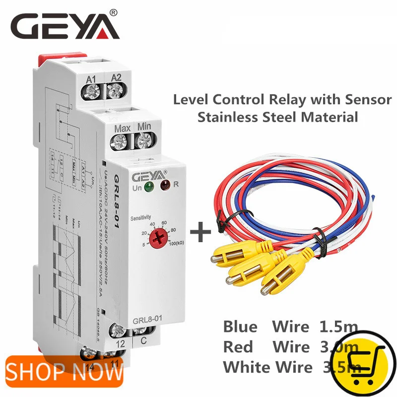 Controlador Nivelado Líquido Eletrônico 10a ac Dc24v240v do Controlador Nivelado do Relé do Controle de Geya Grl8