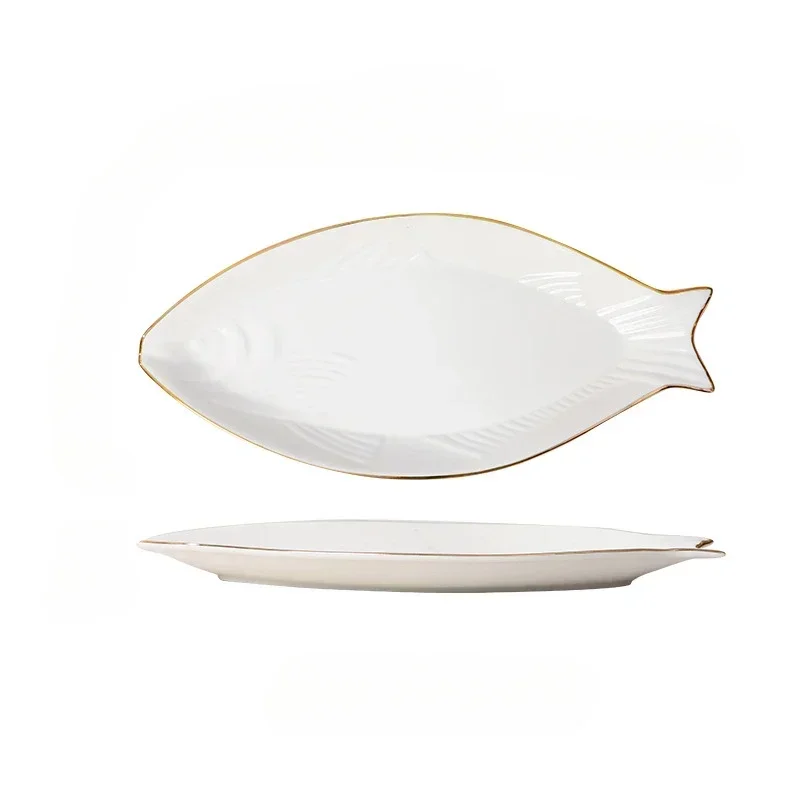 Dining dish porcelain fish plates for restaurant and home