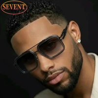 Lunettes de soleil carrées steampunk surdimensionnées pour hommes, grandes, marque de luxe vintage 2026, pour la conduite en extérieur, tendance, à double pont 4