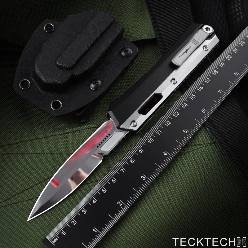 

Жидкий зеркальный нож GLYKON TC4 титановый нож с зажимом для задней панели микро OTF Tech тактический нож для повседневного использования самообороны Pocketknife