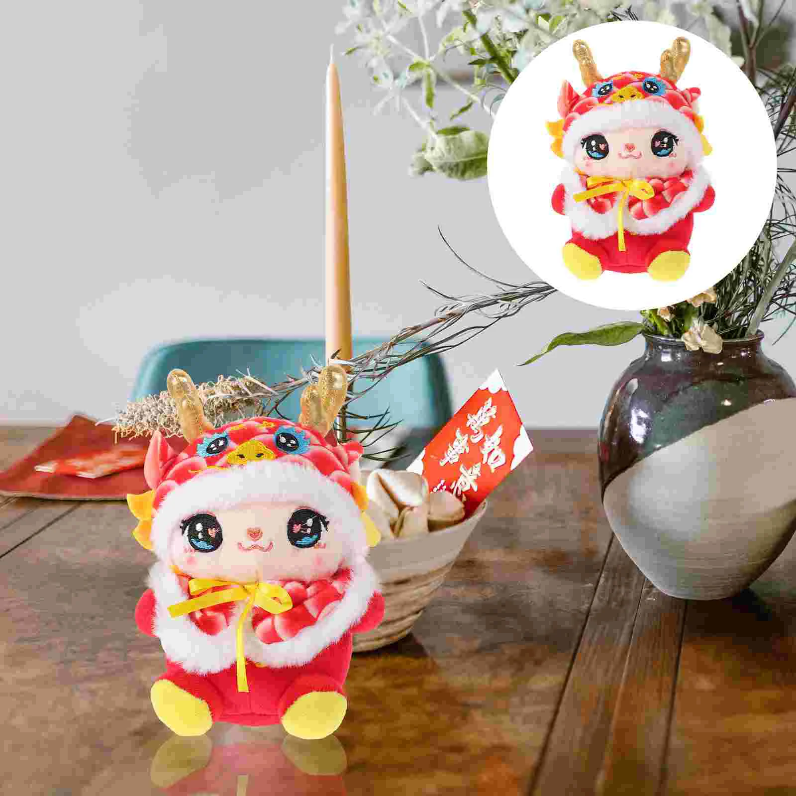 

Birthday Decoration for Girl Dragon Plush Toy Mascot Stuffed Sofa Chinese Style Model New Year