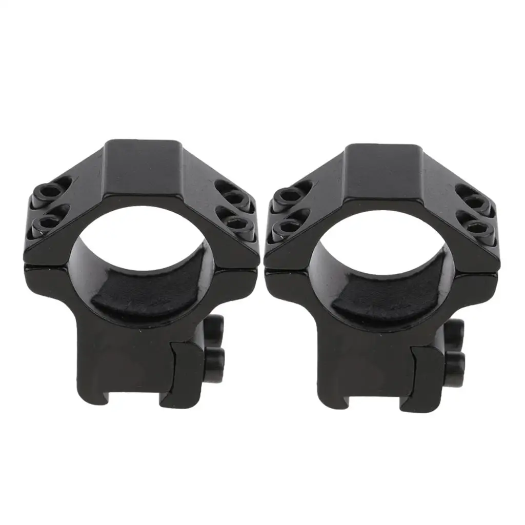 Tube Clamp Ring Scope Mount Holder 25.4mm 1" 11mm Rail Hex Wrench Installing Flashlight Torch Black Low Profile